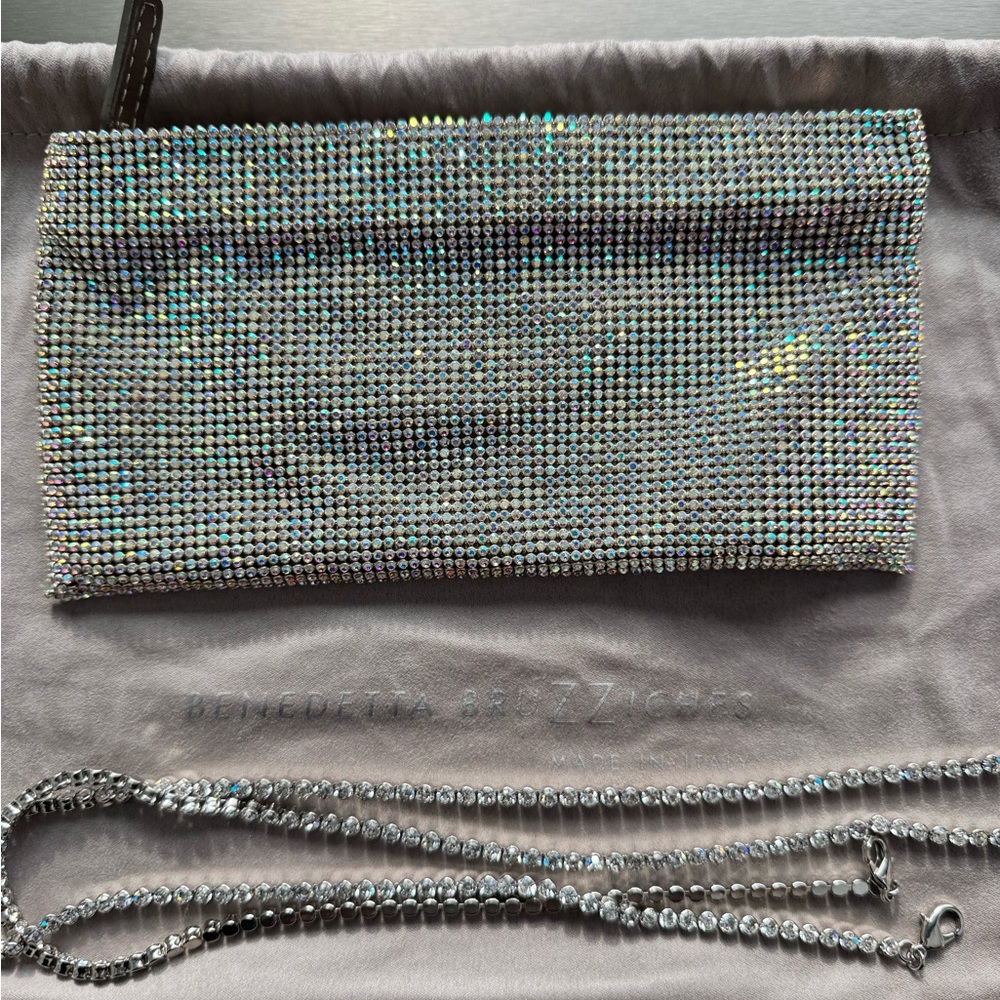 Benedetta Bruzziches Silver Crystal Clutch